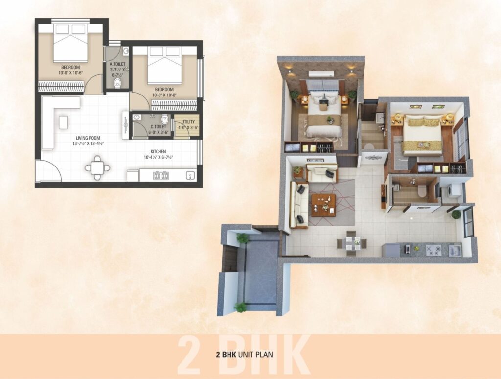 Prabhakunj Panaisha 2BHK Plan